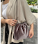 カラビナ付きベロアスタッズ巾着BAG