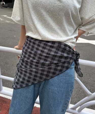 lilシアーチェックスカーフ