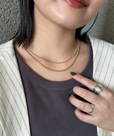 lilステンレスボールチェーンネックレス