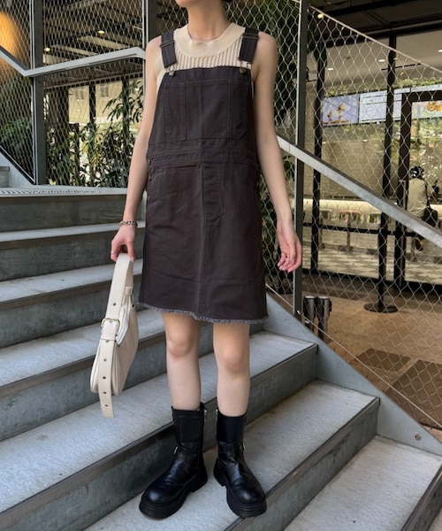 2025年S/S新作】前後2WAY花柄刺繍ベロアサロペット｜チャオパニック