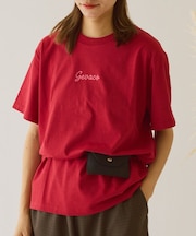 【GEVACO】ワンポイントロゴチェーン刺繍半袖Tシャツ