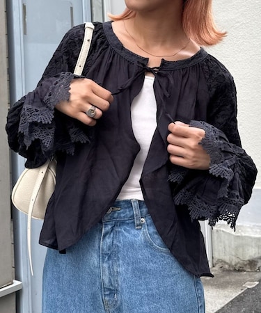 india袖刺繍ボレロ