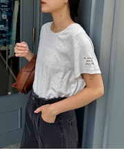 ワンポイント刺繍リブコンパクト半袖Tee