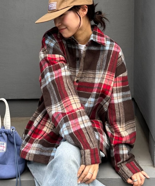 DISCUS】シャギーチェックシャツジャケット｜チャオパニックティピーの