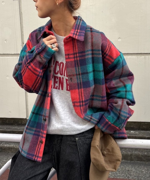 【DISCUS】シャギーチェックシャツジャケット DISCUS】シャギーチェックシャツジャケット｜チャオパニックティピーの