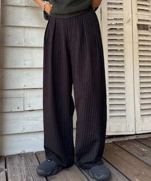 【UNISEX】NEWタックボリュームワイドパンツ
