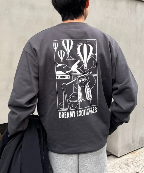 【ojisan】ワンポイント刺繍裏毛スウェットクルー