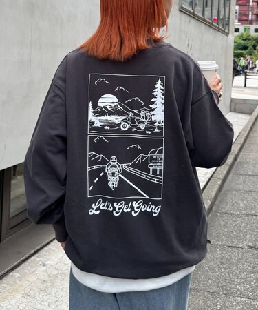 【ojisan】ワンポイント刺繍裏毛スウェットクルー