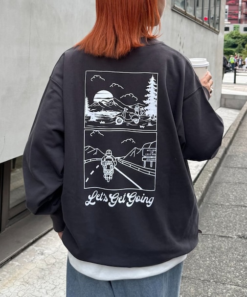 【ojisan】ワンポイント刺繍裏毛スウェットクルー