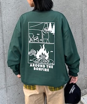 【ojisan】ワンポイント刺繍裏毛スウェットクルー