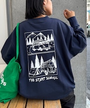 【ojisan】ワンポイント刺繍裏毛スウェットクルー