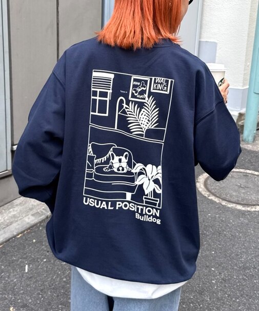 【ユニセックス】DOGS刺繍ロゴプリントスウェット