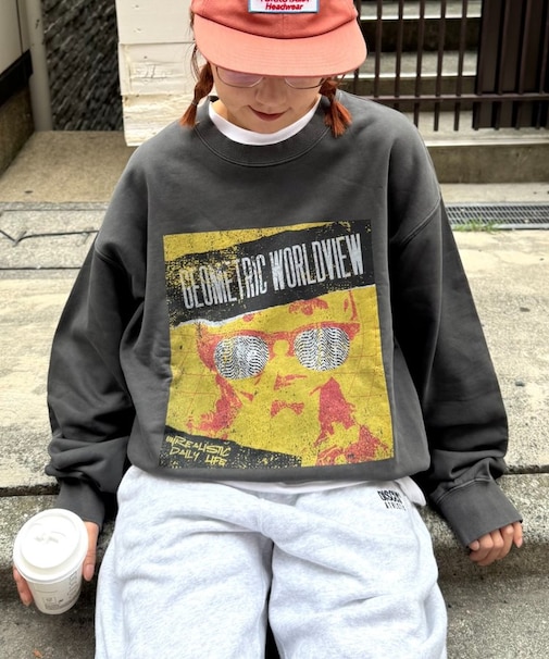 【ユニセックス】SUITCH RECORDビックシルエット加工スウェット