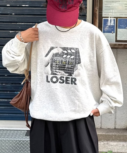 【ユニセックス】SUITCH RECORDビックシルエット加工スウェット
