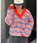 【SOUNDS GOOOOD】総柄ロゴ刺繍シアーVニットソー