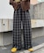 【UNISEX】ネルチェックタックボリュームワイドパンツ