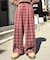【UNISEX】ネルチェックタックボリュームワイドパンツ