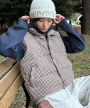 【UNISEX】ギンガムチェック中綿ベスト