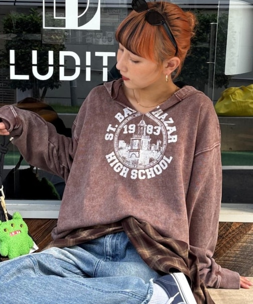 【UNISEX】ヘビーウェイト加工スキッパーフーディー