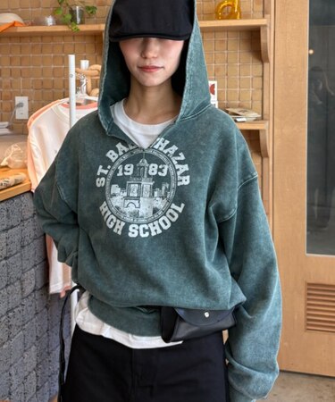 【UNISEX】ヘビーウェイト加工スキッパーフーディー
