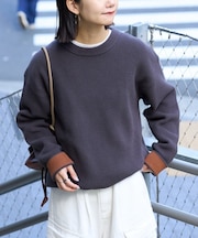 【洗えるニット】リシェイプモーションワッフルニットプルオーバー