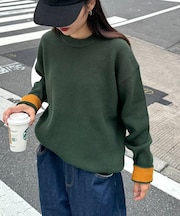 【洗えるニット】リシェイプモーションワッフルニットプルオーバー