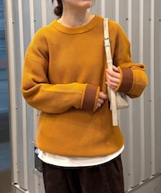 【洗えるニット】リシェイプモーションワッフルニットプルオーバー