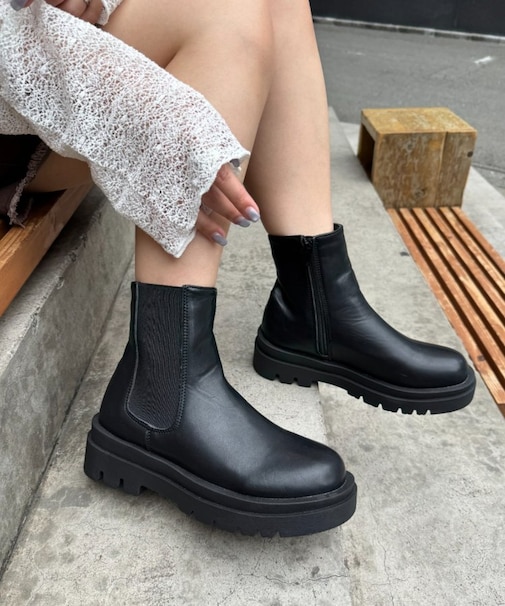 ふわふわクッション撥水ZIP付サイドゴアブーツ