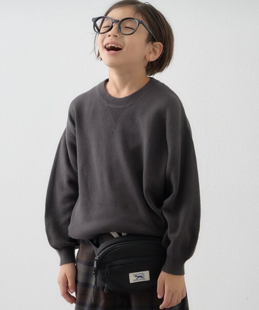 【綿100％で洗える】【KIDS】(ジュニアサイズあり)スウェットライクニット