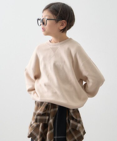 【綿100％で洗える】【KIDS】(ジュニアサイズあり)スウェットライクニット