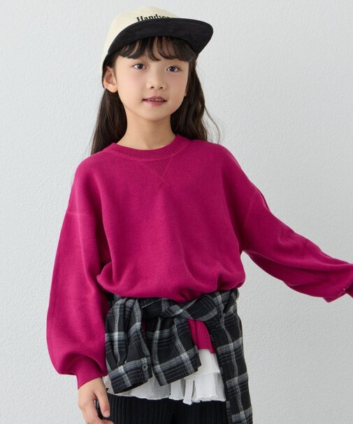 【綿100％で洗える】【KIDS】(ジュニアサイズあり)スウェットライクニット