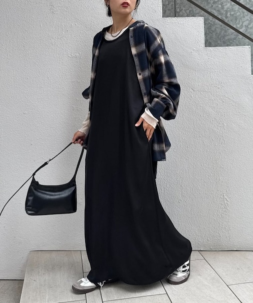 前後2wayサテンタンクワンピース