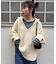 メランジVネックニットフーディー