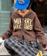 【UNISEX】ロゴショールカラーニットカーディガン