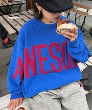 【UNISEX】ジャガードモールロゴニット