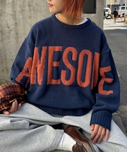 【UNISEX】ジャガードモールロゴニット