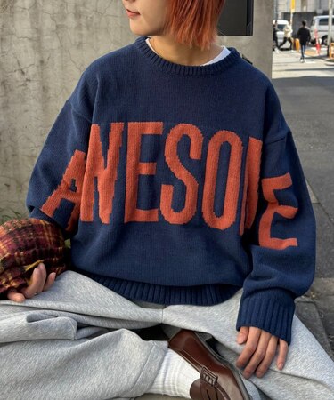 【UNISEX】ジャガードモールロゴニット