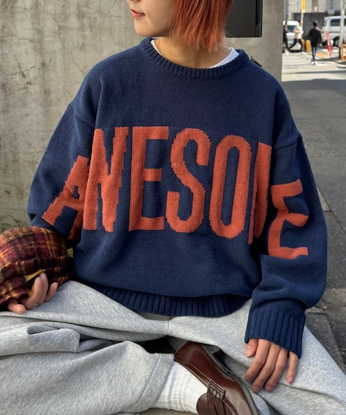 【UNISEX】ジャガードモールロゴニット