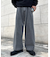 【冬も暖かい◎】表起毛/2タックデニムワイドスラックスパンツ