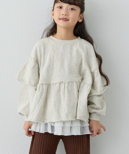 【WEB限定】【KIDS】ピグメント加工フリルスウェット