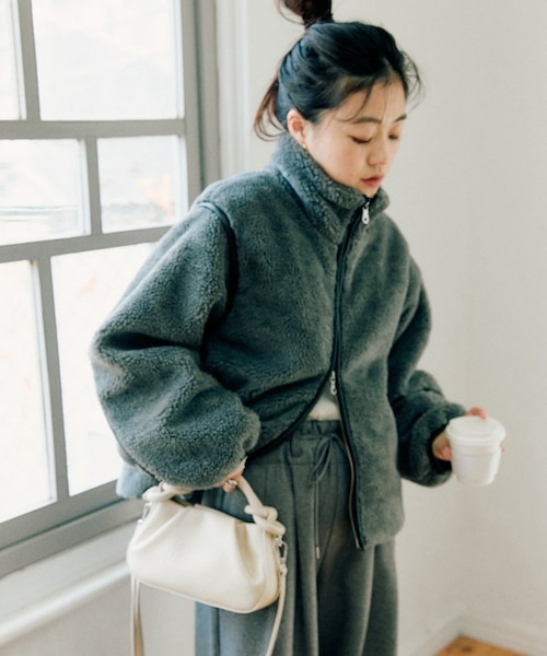 【新品未使用】2WAY ふわボアスタンドジャケット ぬくかる】2WAYふわボアスタンドジャケット｜チャオパニックティピーの