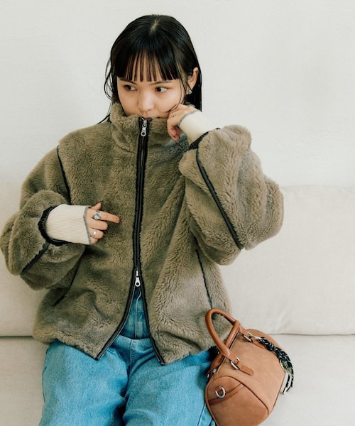 ぬくかる】2WAYふわボアスタンドジャケット｜チャオパニックティピーの