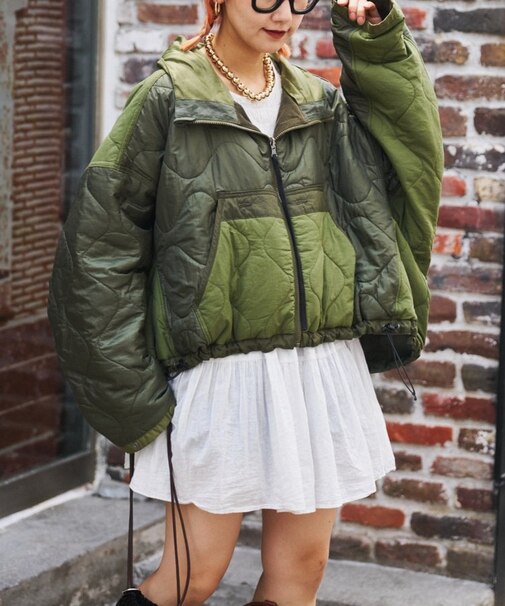 【etsinta】リバーシブル中綿ショートモンスタージャケット