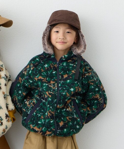 【WEB限定】【KIDS】【ユニセックス】総柄ボアブルゾン《ジュニアサイズあり》