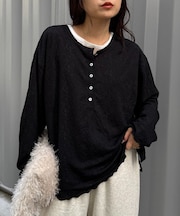 ２wayシアージャガードレースヘンリーネックTee
