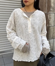 2wayシアージャガードレースヘンリーネックTee