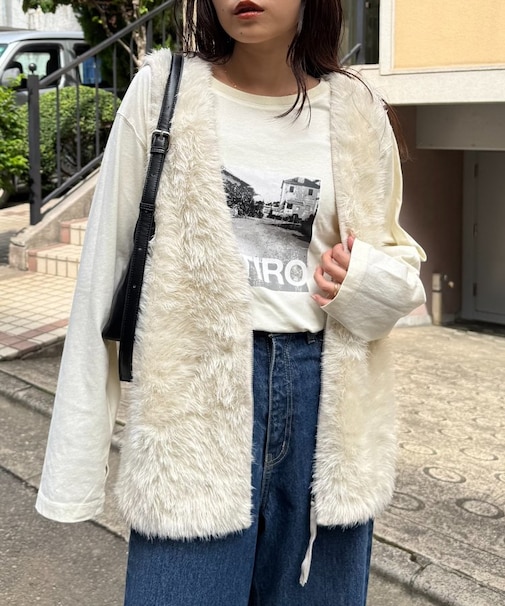 メランジファーニットZIPベスト