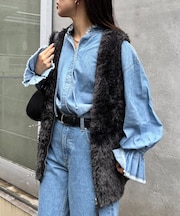 メランジファーニットZIPベスト