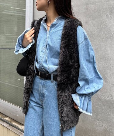 メランジファーニットZIPベスト