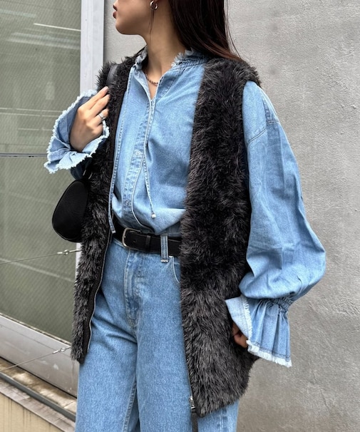 メランジファーニットZIPベスト